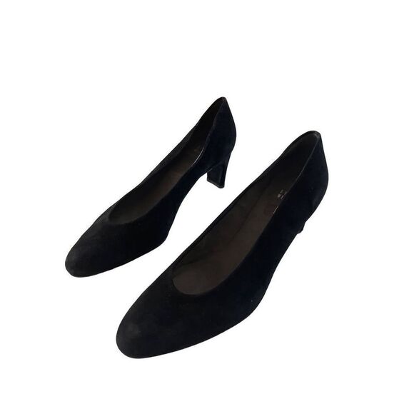 Stuart Weitzman Womens Black Round Toe Slip On Heels Dressy Pump Shoes Size 9 - Picture 4 of 7